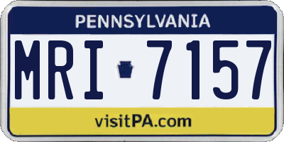 PA license plate MRI7157