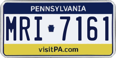 PA license plate MRI7161