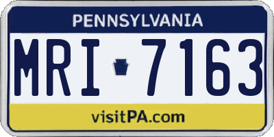 PA license plate MRI7163