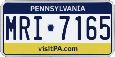PA license plate MRI7165