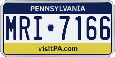 PA license plate MRI7166