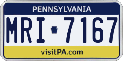 PA license plate MRI7167