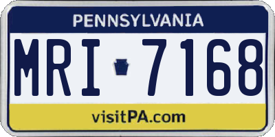 PA license plate MRI7168