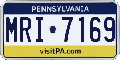 PA license plate MRI7169