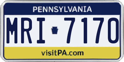 PA license plate MRI7170