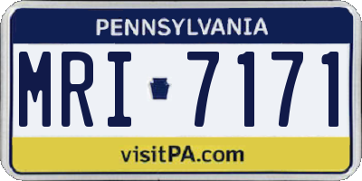 PA license plate MRI7171