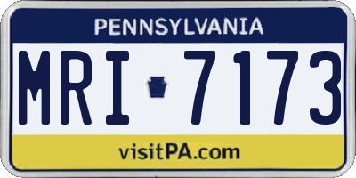 PA license plate MRI7173