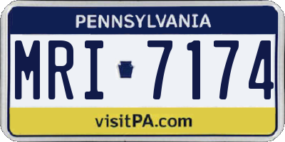 PA license plate MRI7174