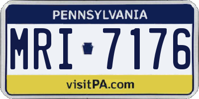 PA license plate MRI7176
