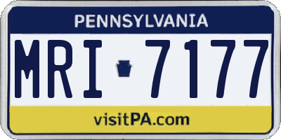 PA license plate MRI7177