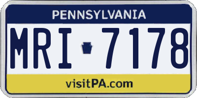 PA license plate MRI7178