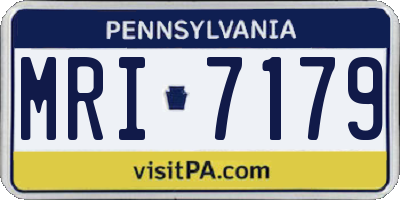 PA license plate MRI7179