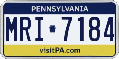 PA license plate MRI7184