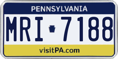 PA license plate MRI7188