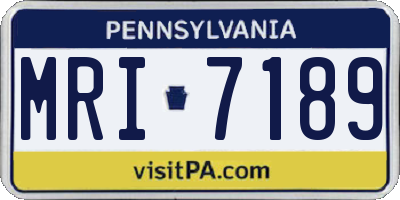 PA license plate MRI7189