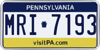 PA license plate MRI7193