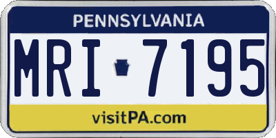 PA license plate MRI7195