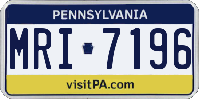 PA license plate MRI7196