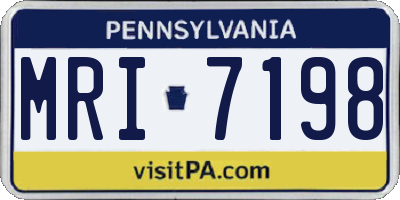 PA license plate MRI7198