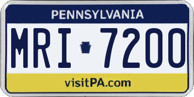 PA license plate MRI7200