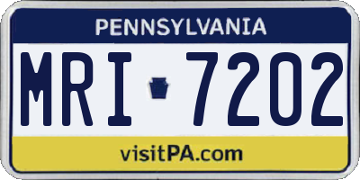 PA license plate MRI7202