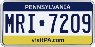 PA license plate MRI7209