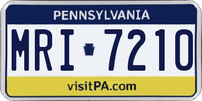 PA license plate MRI7210