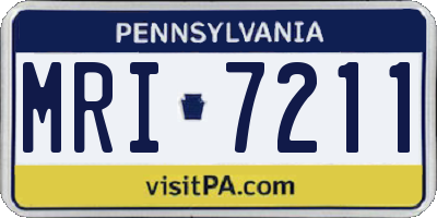 PA license plate MRI7211