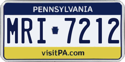 PA license plate MRI7212