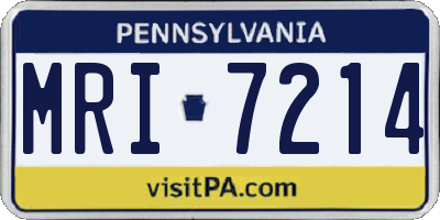 PA license plate MRI7214