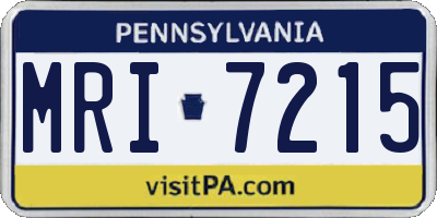 PA license plate MRI7215