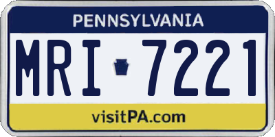 PA license plate MRI7221
