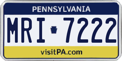 PA license plate MRI7222