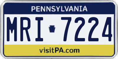PA license plate MRI7224