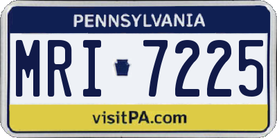 PA license plate MRI7225
