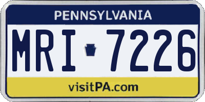 PA license plate MRI7226