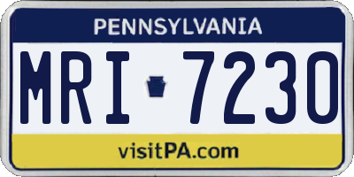 PA license plate MRI7230