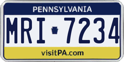 PA license plate MRI7234