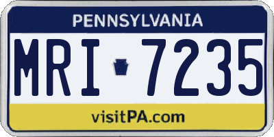 PA license plate MRI7235