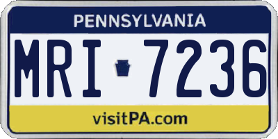 PA license plate MRI7236