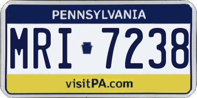 PA license plate MRI7238