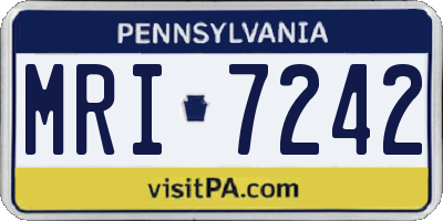 PA license plate MRI7242