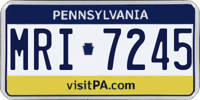 PA license plate MRI7245