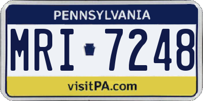 PA license plate MRI7248