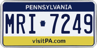 PA license plate MRI7249