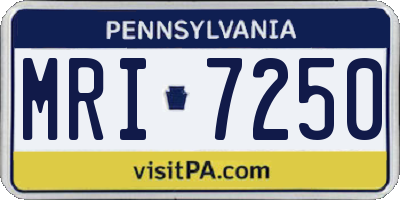 PA license plate MRI7250