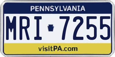 PA license plate MRI7255