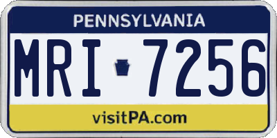 PA license plate MRI7256