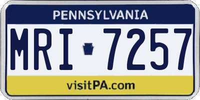 PA license plate MRI7257