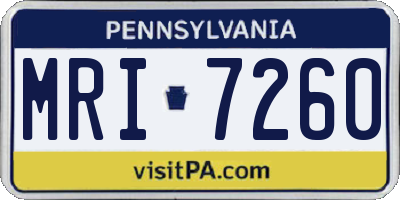 PA license plate MRI7260